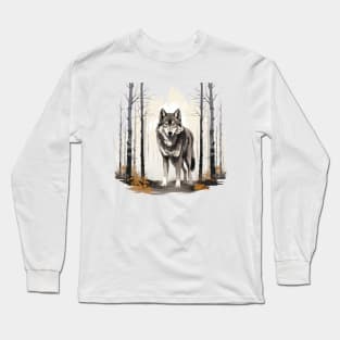 Watercolor Wolf Long Sleeve T-Shirt